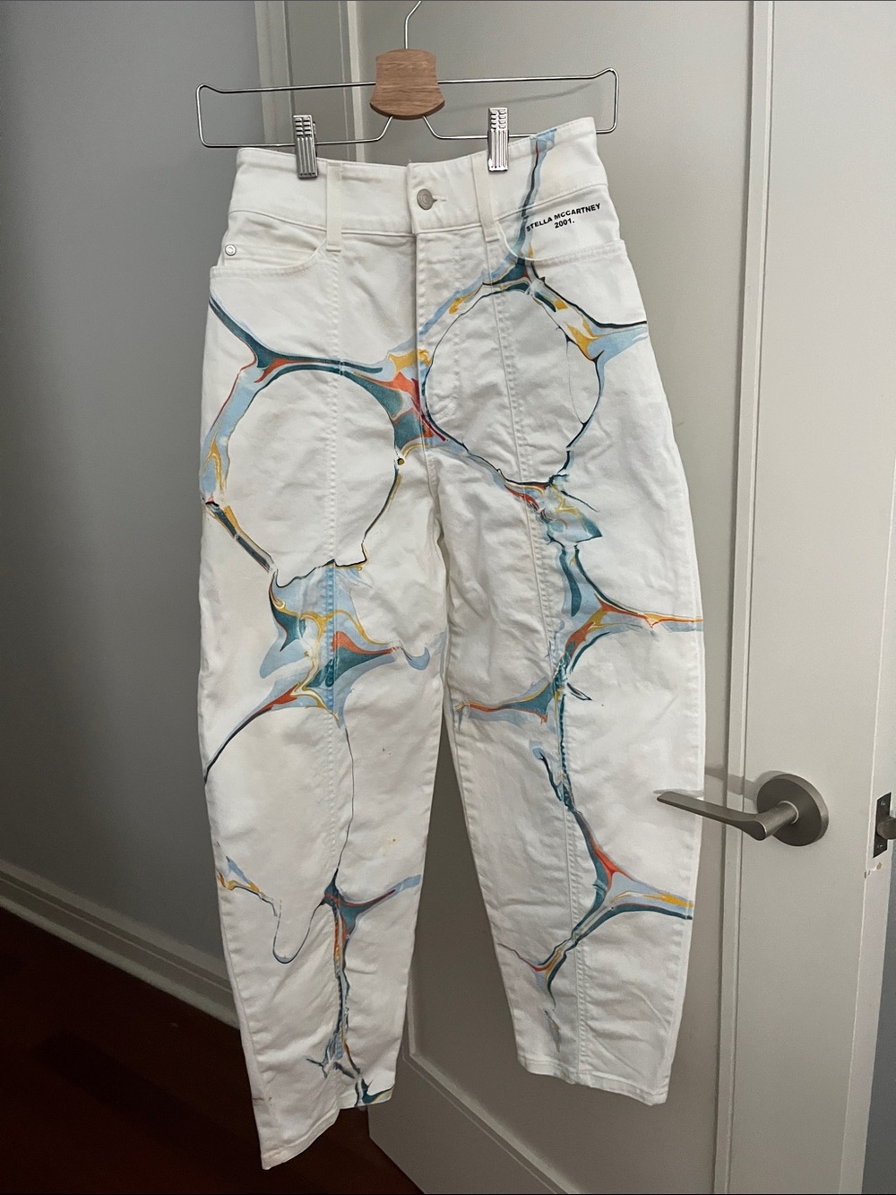 Stella McCartney White Multicolor Patterned Jeans